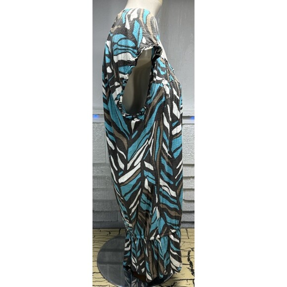 Apt 9 Women's Plus Blue Swirl Stripe Pattern Ruffle Tank Top Shirt Size PM - Picture 2 of 12